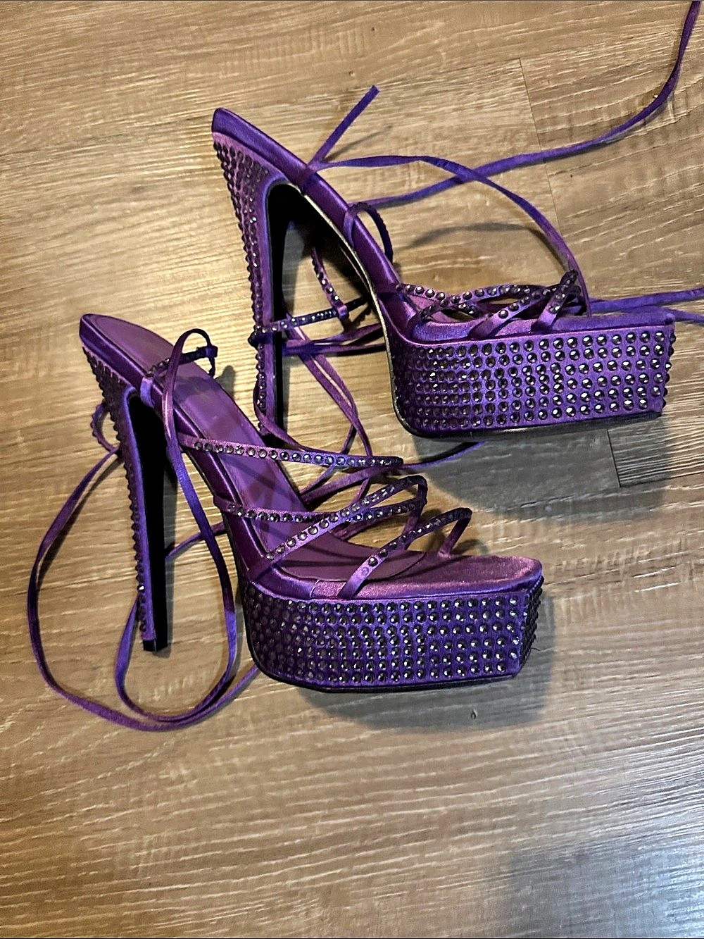 Purple Studded Platform Heels Like New